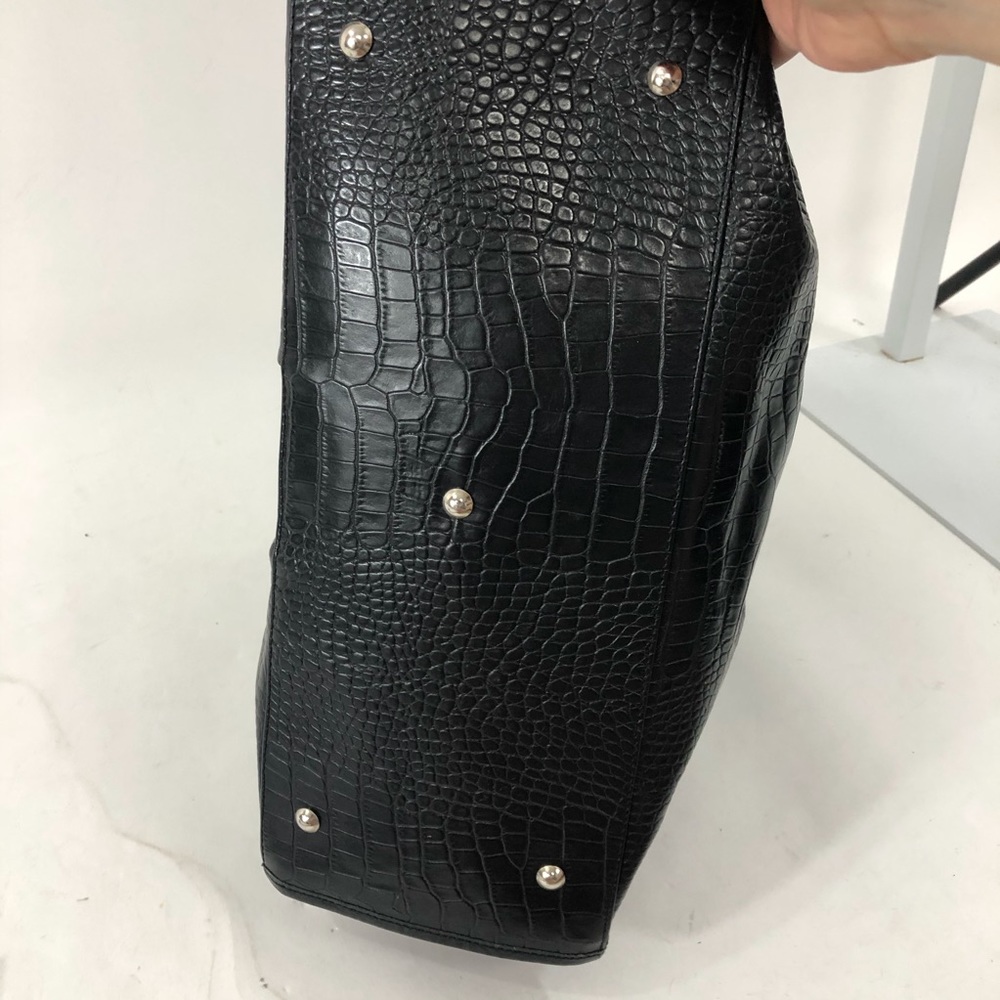 Ralston Raquel Black Croc Patent Leather Large Bag - Picture 3 of 8